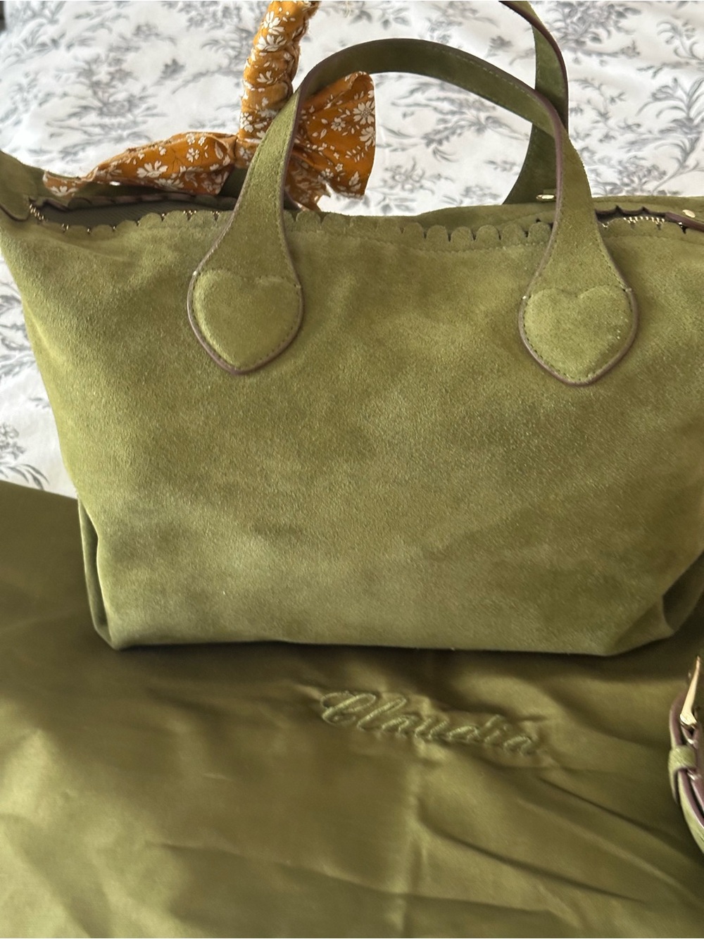Stoney Clover Lane Suede 29 Olive Branded - Picture 4 of 6